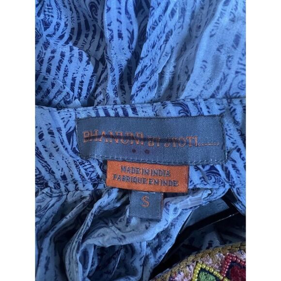 Anthropologie Bhanuni by Jyoti Jina Blue Halter Top Size Small - Picture 9 of 10